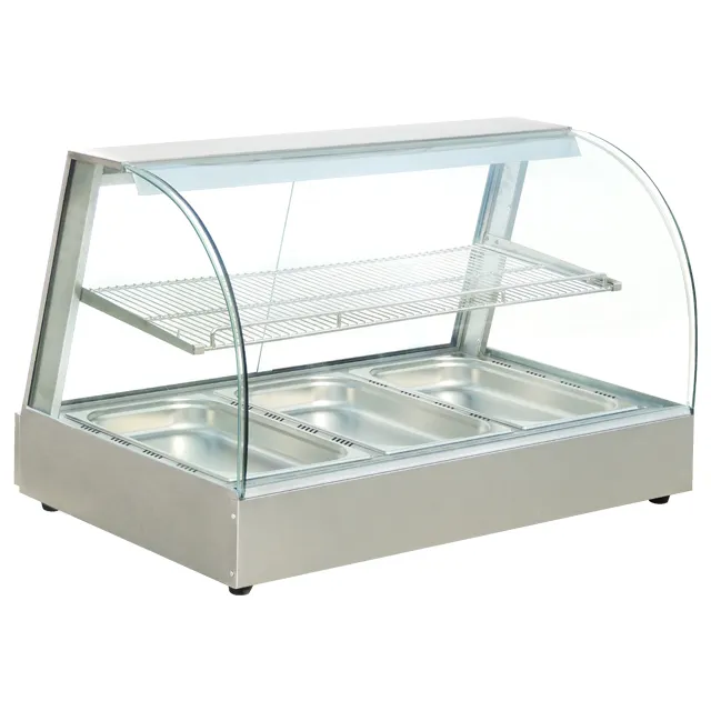 Hot sales curved glass electric food warmer display showcase BN-BW2