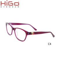 Cadre de lunettes optiques en acétate transparent certifié CE-Vente en gros à la mode par HIGO