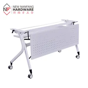 Home Furniture Metal Folding Metal Table Leg Foldable Table Frame Moveable Wheel For Furniture Office Conference Meeting Table