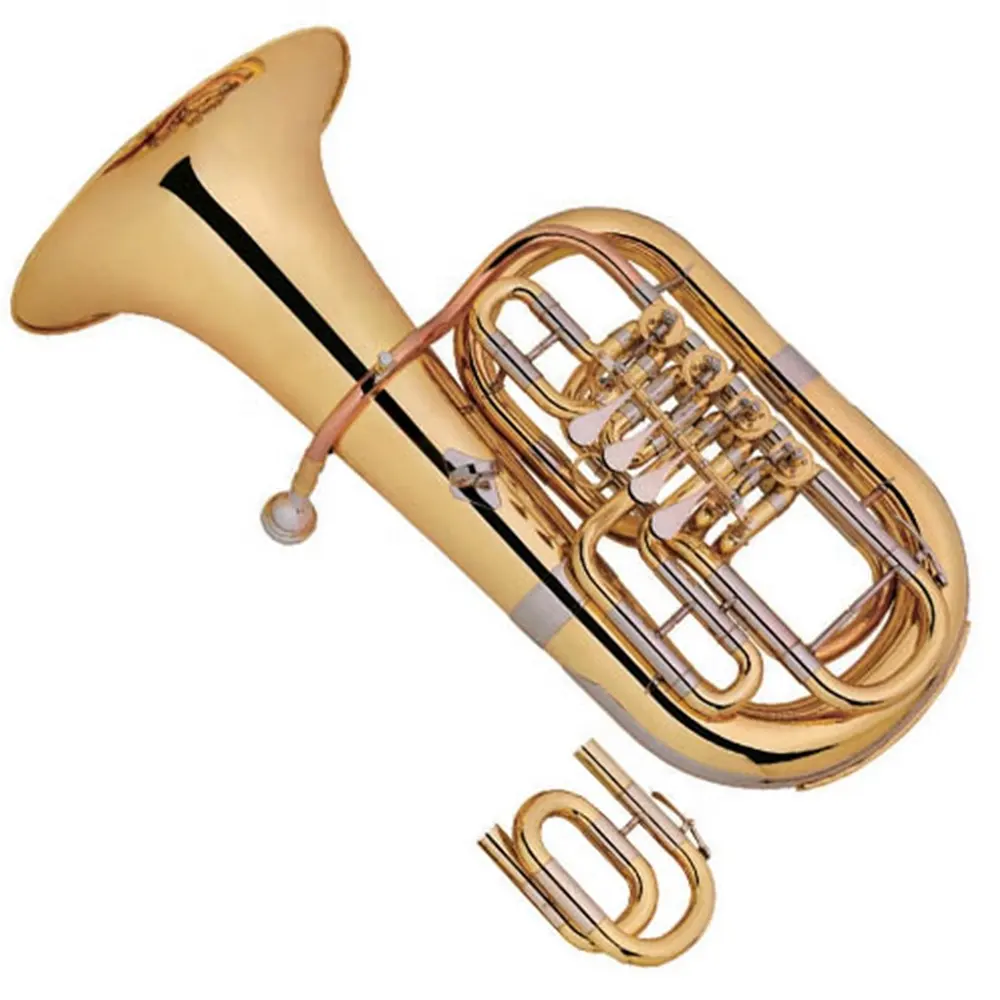 Gold lacquer Rotary Euphonium ( 4 VALVE gold brass leadpipe Tone C/Bb)