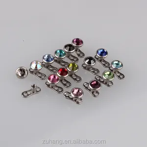 G23 Titanium Microdermal Piercing Surface Anchor Jewelry with Bezel Set Crystal Gem Cab Top