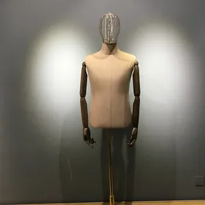 Kleidungsstück display männlichen stoff mannequin kleid form mit holz arme