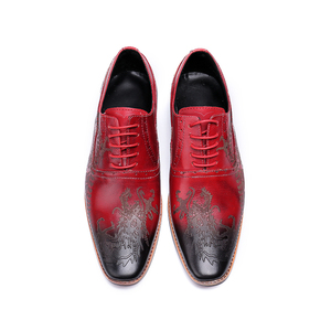 NA087 Chaussures de créateur en cuir pour hommes, chaussures de marque de luxe pour robe de mariée, chaussures de mode pour hommes d'honneur, <span class=keywords><strong>rouge</strong></span>, noir - Product Image 4