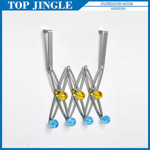 Colored Stainless Steel <b>Over</b> <b>Door</b> Extensible 7 <b>Hook</b> Short Hangers - Product Image 1