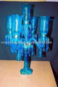 HERMOSO CANDELABRO DE CRISTAL AZUL DECORACIÓN BODA - Product Image 2