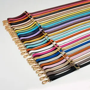 Cinturón de cuero genuino para bolso de mujer, cinturón de hombro de líneas finas, 1,8 cm, gran oferta