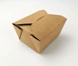 Caja de embalaje de <span class=keywords><strong>papel</strong></span> Kraft desechable biodegradable ecológica, contenedores de alimentos de material reciclado - Product Image 4
