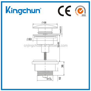 Bonde lavabo design automatique rond recouvrant <span class=keywords><strong>cde</strong></span> a main - Product Image 2
