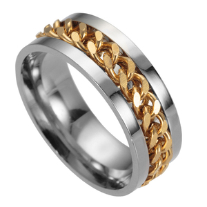 Promozionale all'ingrosso <span class=keywords><strong>Punk</strong></span> <span class=keywords><strong>Rock</strong></span> degli uomini Anello In Acciaio Inox Catena Spinner Anello - Product Image 5