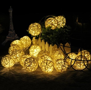 Economico Patio Cafe camera da letto decorazione della festa di nozze di Natale Appeso in <span class=keywords><strong>rattan</strong></span> stringa della sfera di luce - Product Image 3