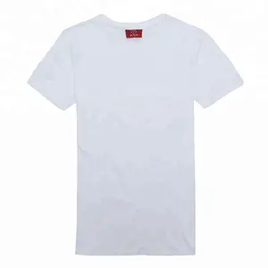Vendita all'ingrosso mens pianura maglietta rotonda del collo-Stampa personalizzata 100% cotone a manica corta degli uomini rotondi del collo tinta unita in bianco di cotone bianco t-shirt