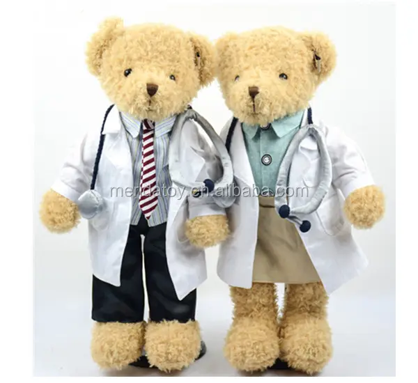 Conjunto completo adecuado doctor oso de peluche con estetoscopio personaje porque de peluche de juguete