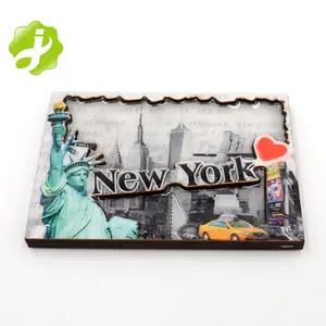 Decorative New York wood Fridge Magnet for souvenir