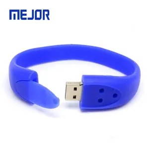 Promotion Gift Pen drive 32G flash memory 16G Silicone wrist band 8G rubber USB Bracelet for man