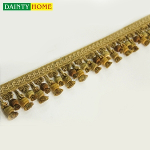 En gros Alibaba Lumière Brun Rideau Champignon De Mode <span class=keywords><strong>Frange</strong></span> - Product Image 2