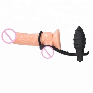 10 velocidades masturbador <span class=keywords><strong>Gay</strong></span> Anal Plug Dual Delay ejaculación Cock pene anillo vibrador - Product Image 6