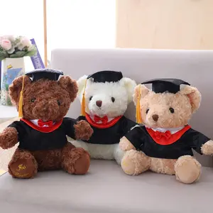 Hadiah Sekolah Kuliah Boneka Kelulusan Lembut Beruang Mewah Dekorasi Rak Meja Wisuda Boneka Beruang Teddy Mewah