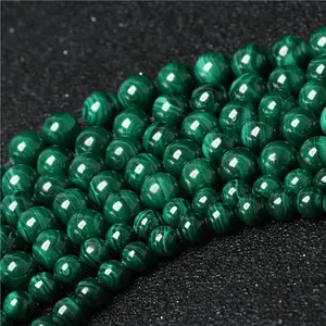 AAA Grade 8MM Natural Loose Round Malachite Stone Beads