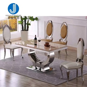 Mesa de Comedor de Mármol para 4 Personas, Juego de Mesa de Comedor para el Hogar - Product Image 1
