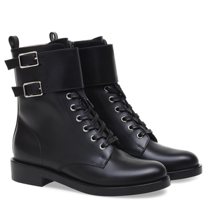 Femminile <span class=keywords><strong>Tacco</strong></span> di Spessore <span class=keywords><strong>Stivaletti</strong></span> Alla Caviglia Delle Signore di Blocco Scarpe <span class=keywords><strong>Tacco</strong></span> 2018 Breve Botas Lace Up Stivali Da Moto Stivali Da Combattimento Nera per delle donne - Product Image 2