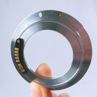 Accessoires pour appareil photo numérique Massa, anneau adaptateur d'objectif CNC usiné en argent M42-EOS avec puce de confirmation de mise au point pour Canon EOS