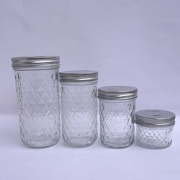 480ml tall wholesale wide mouth sealed clear glass mason jar with screw top metal lid
