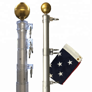 Mât de drapeau télescopique réglable de publicité en aluminium de 25 pieds avec la boule d'or pour le pays extérieur - Product Image 4