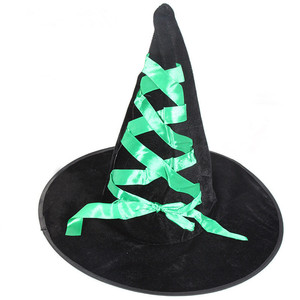 En gros vente seude satin impression bordée des matériel halloween <span class=keywords><strong>chapeau</strong></span> de sorcière - Product Image 2