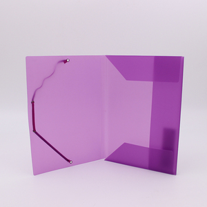 Tùy chỉnh 3 nắp A4 Kích thước trong suốt Polypropylene nhựa thư mục tập tin với ban nhạc đàn hồi đóng cửa các loại màu sắc - Product Image 5