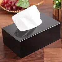 1 सेट क्रिसमस उपहार काले शीर्ष ग्रेड एक्रिलिक ऊतक बॉक्स घर सजावट आयत नैपकिन धारक कार ऊतक बॉक्स कवर servilletero काजा