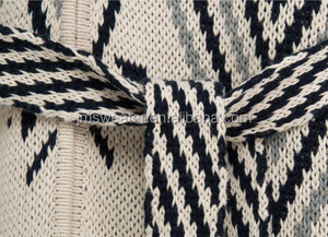 OEM <span class=keywords><strong>collo</strong></span> <span class=keywords><strong>a</strong></span> <span class=keywords><strong>scialle</strong></span> Vintage Argyle Jacquard in cotone lavorato <span class=keywords><strong>a</strong></span> maglia <span class=keywords><strong>Cardigan</strong></span> geometrico Kimono <span class=keywords><strong>con</strong></span> fascia da donna maglioni in maglia giacca <span class=keywords><strong>Cardigan</strong></span> - Product Image 4