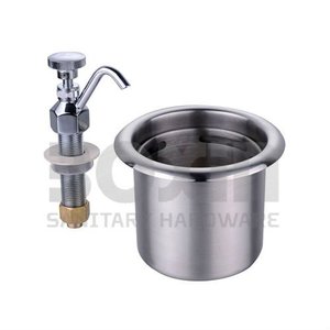 Set Rubinetto da <span class=keywords><strong>Cucina</strong></span> Commerciale a Montaggio su Piano, Flusso 0.5 GPM, Design Industriale, Controllo a Pulsante con Singola Maniglia in Acciaio Inox - Product Image 5