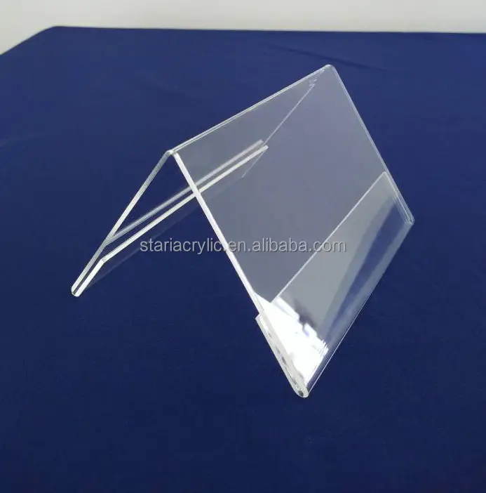V Shaped Clear Acrylic Sign Holder Office Desktop Sign Display Price Name Business Card Label Acrylic Desk Label Display Stand