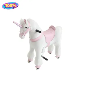 Unicorn Ride On Mechanical Walking Horse Toy Pony Stuffed Animal Ride