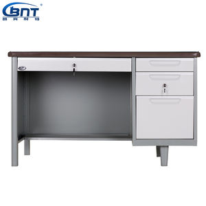 تصاميم جديدة أثاث عصري المقاوم للصدأ الأمين طاولة مكتبية مع اثنين من الركائز الصلب - Product Image 3