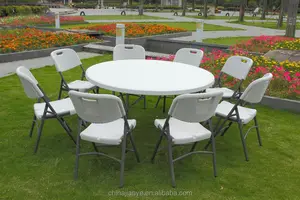 Vouwen Ronde Tafel 10 Zits Event 5ft Ronde Plastic Outdoor Tafel Moderne 200kgs Dia 28 1 Mm