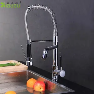 Desain Yang Sangat Baik Tinggi Kitchen Sink Faucet Chrome Faucet Keran Dapur Leher Panjang Wastafel Keran Dapur, Keran