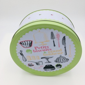 Diseño personalizado redondo lata vacía galleta caja de lata latas de metal - Product Image 5