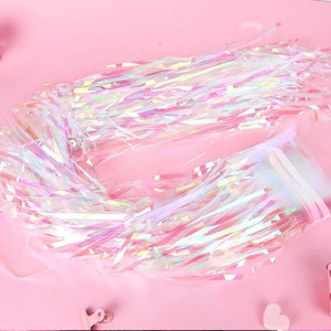 Rifornimenti del partito Sfondo Decorazione <span class=keywords><strong>Arcobaleno</strong></span> Metallic Fringe Iridescente Foglio di Tenda - Product Image 4