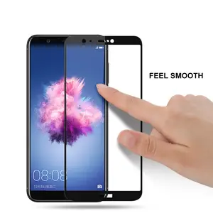 HOT! 2018 New High Quality2.5D 9H Silk printing Full Cover Tempered Glass Screen Protector For Huawei Enjoy 7S / P Smart