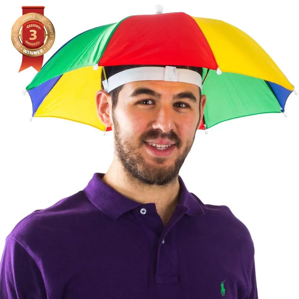 Günstige Mini faltbare Sonnenschutz Wärme kappe Hut Form Regenschirm für Outdoor-Aktivitäten