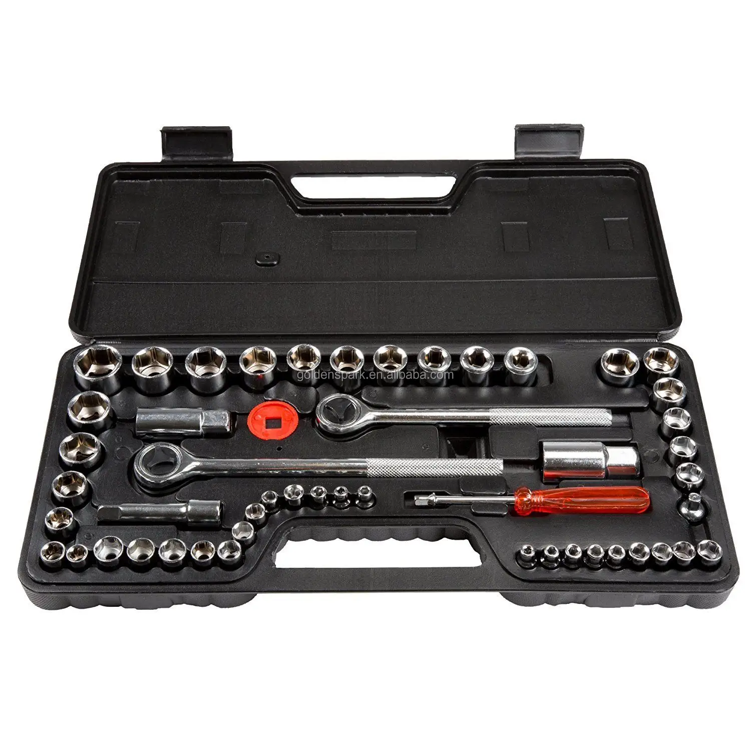 52 Pcs Artigiano Meccanica Strumento Drive Socket Set Kit di Accessori Del Garage Auto Metrica