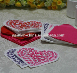 de color rojo en forma de corazón de san valentín servilleta de papel - Product Image 2
