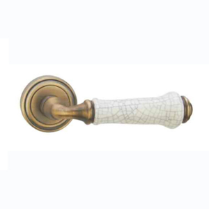 Poignée de <span class=keywords><strong>porte</strong></span> classique en alliage de zinc bronze antique sur rosette - Product Image 1