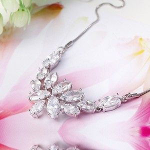 Teemi Usine de gros plaqué rhodium luxe <span class=keywords><strong>Marquise</strong></span> Cut zircon Mode féminine Fleur nuptiale Jewelry Set - Product Image 2