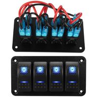 Bouton de commutation, 50 pièces 12V 24V, éclairage rouge et bleu, pour voiture, bateau, caravane, 4x4