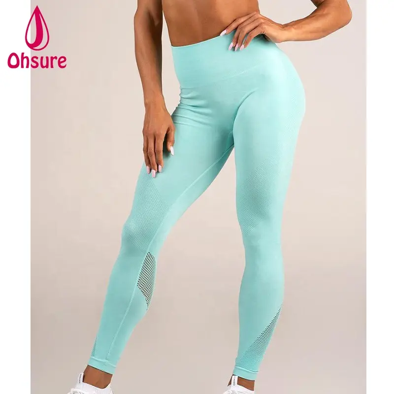 Yoga leggings sans couture femmes d'entraînement gym fitness-legging personnalisé logo impression collants sans couture