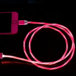 1.5m 10FT语音控制可见流动Led点亮快速充电Micro usb Type C 2.0手机usb电缆