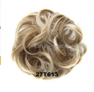 Nuevo estilo de las mujeres es rizado de alta temperatura fibra sintética Scrunchie pelo anillo Color Prosted 30g/10cm