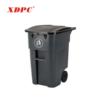 Poubelle de rue en plastique pour extérieur, 200 l, mobile